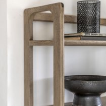 Cairo Wooden Open Display Unit With 3 Shelves In Smoked Oak