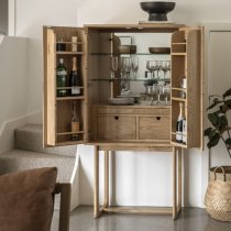 Cairo Wooden Drinks Cabinet With 2 Doors In Natural