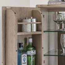 Cairo Wooden Drinks Cabinet With 2 Doors In Smoked Oak