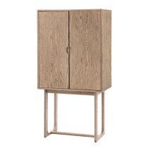 Cairo Wooden Drinks Cabinet With 2 Doors In Smoked Oak