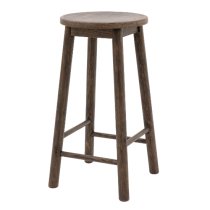 Hervey Smoked Oak Wooden Bar Stools In Pair