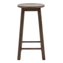 Hervey Smoked Oak Wooden Bar Stools In Pair