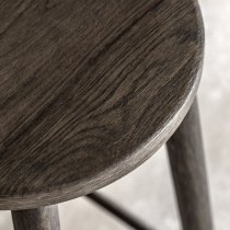 Hervey Smoked Oak Wooden Bar Stools In Pair