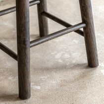 Hervey Smoked Oak Wooden Bar Stools In Pair