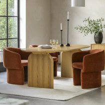 Goleta Wooden Rectangular Dining Table In Matt Natural