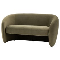 Calvi Fabric 2 Seater Sofa In Moss Green