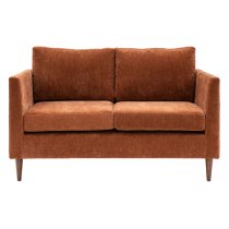 Girona Fabric 2 Seater Sofa With Oak Legs In Rust