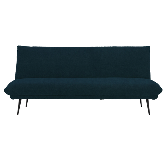 Duncan Fabric 3 Seater Bed With Black Legs In Cyan