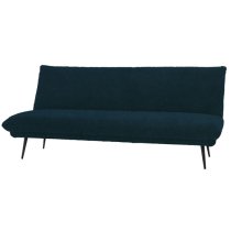 Duncan Fabric 3 Seater Bed With Black Legs In Cyan