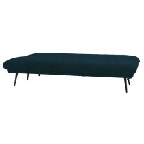 Duncan Fabric 3 Seater Bed With Black Legs In Cyan