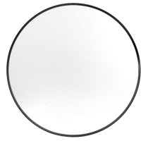 Hasselt Small Wall Mirror Round In Black Aluminium Frame