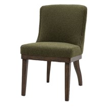 Kigali Moss Green Polyester Fabric Dining Chairs In Pair