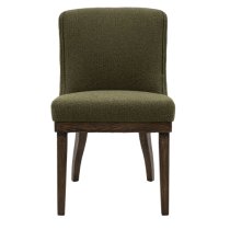 Kigali Moss Green Polyester Fabric Dining Chairs In Pair