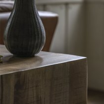 Inca Mango Wood Side Table Square In Natural