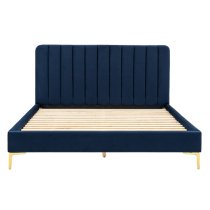 Kingman Polyester Fabric King Size Bed In Indigo