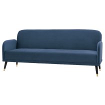 Harare Fabric 3 Seater Sofa Bed With Black Legs In Cyan