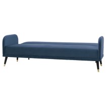 Harare Fabric 3 Seater Sofa Bed With Black Legs In Cyan