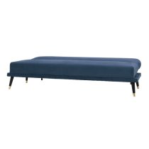 Harare Fabric 3 Seater Sofa Bed With Black Legs In Cyan