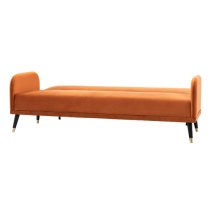 Harare Fabric 3 Seater Sofa Bed With Black Legs In Rust