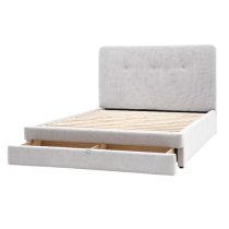 Madera Fabric Double Bed With Storage In Taupe