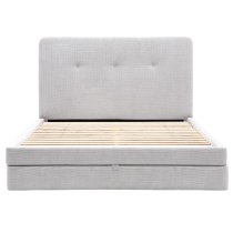 Madera Fabric Double Bed With Storage In Taupe