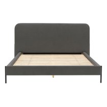 Odense Polyester Fabric Double Bed In Grey