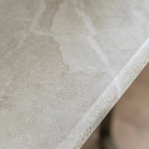 Malang Wooden Console Table In Travertine Marble Effect