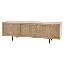 Pacific Wooden TV Stand With 3 Doors In Smoked Oak