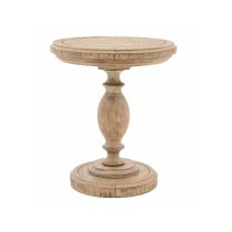 Valletta Wooden Side Table Round In Natural