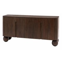 Salerno Mango Wood Sideboard With 4 Doors In Dark Wood