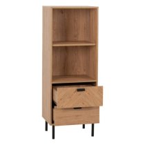 Lagos Wooden Storage Cabinet 2 Drawers 2 Shelves In Medium Oak