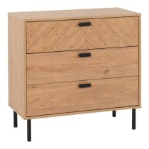 Lagos Wooden Chest Of 3 Drawers In Medium Oak