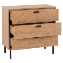 Lagos Wooden Chest Of 3 Drawers In Medium Oak