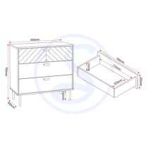 Lagos Wooden Chest Of 3 Drawers In Medium Oak