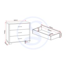 Oxnard Wooden Chest Of 3 Drawers In Light Oak