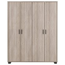 Oxnard Wooden Wardrobe With 4 Doors In Light Oak