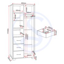 Oxnard Wooden Wardrobe With 1 Door In Light Oak