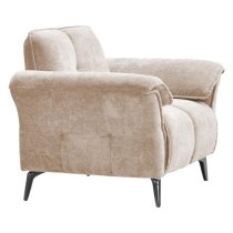 Agios Fabric 1 Seater Sofa In Champagne With Black Chromed Legs