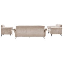 Agios Fabric 1 Seater Sofa In Champagne With Black Chromed Legs