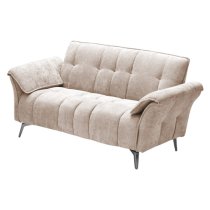 Agios Fabric 2 Seater Sofa In Champagne With Black Chromed Legs