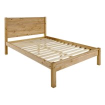 Brela Wooden Double Bed In Waxed Pine