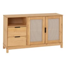 Central Wooden Sideboard With 2 Doors 2 Drawers In Oak