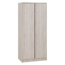 Mcgowan Wooden Wardrobe With 2 Doors In Urban Snow