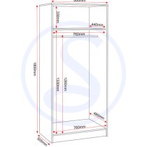 Mcgowan Wooden Wardrobe With 2 Doors In Urban Snow