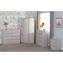 Mcgowan Wooden Wardrobe With 2 Doors In Urban Snow