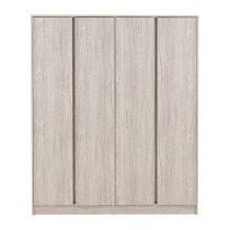 Mcgowan Wooden Wardrobe With 4 Doors In Urban Snow