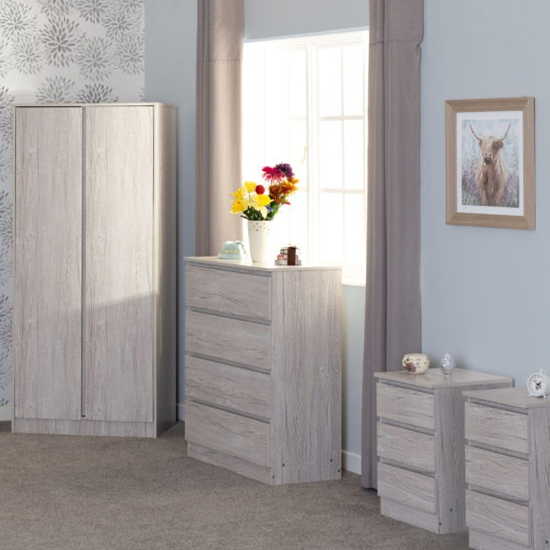 Mcgowan Bedroom Furniture Set 2 Doors Wardrobe In Urban Snow