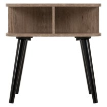 Sineu Wooden Side Table In Mid Oak Effect And Grey