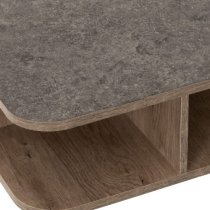 Sineu Wooden Side Table In Mid Oak Effect And Grey