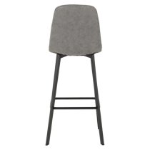 Qinson Grey Faux Leather Bar Chairs In Pair